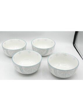 Phara Sky Blue by Baum Brothers Soup Cereal Bowl Set of 4 Pattern: : BAUPHASKB